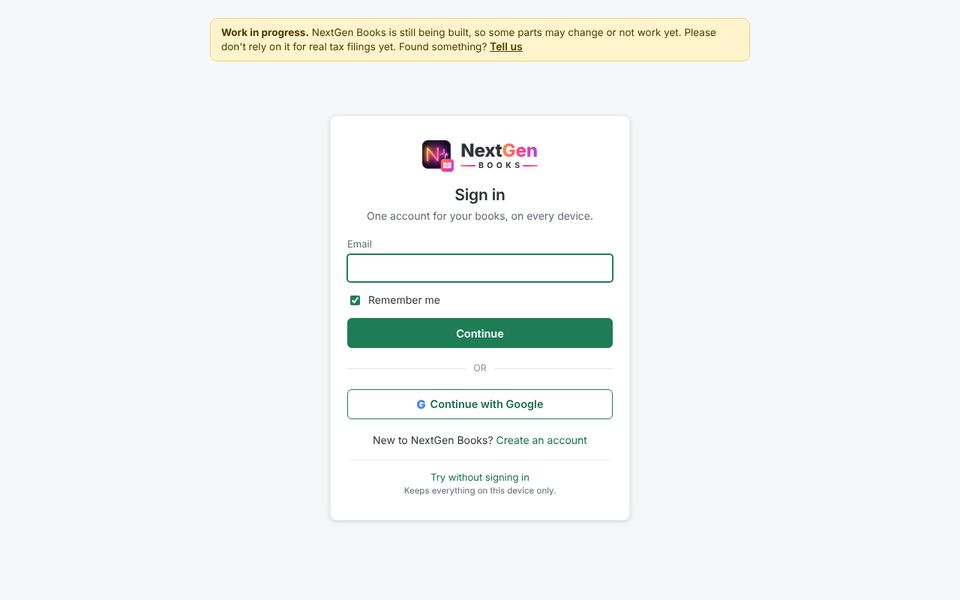 NextGen Books sign in